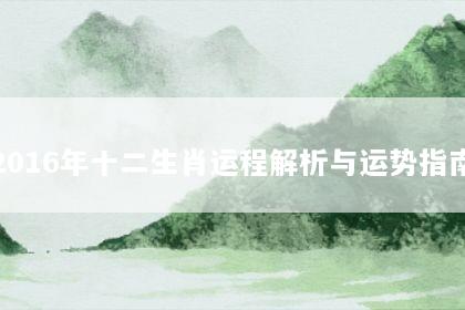 2016年十二生肖运程解析与运势指南