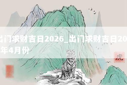 出门求财吉日2026_出门求财吉日2026年4月份